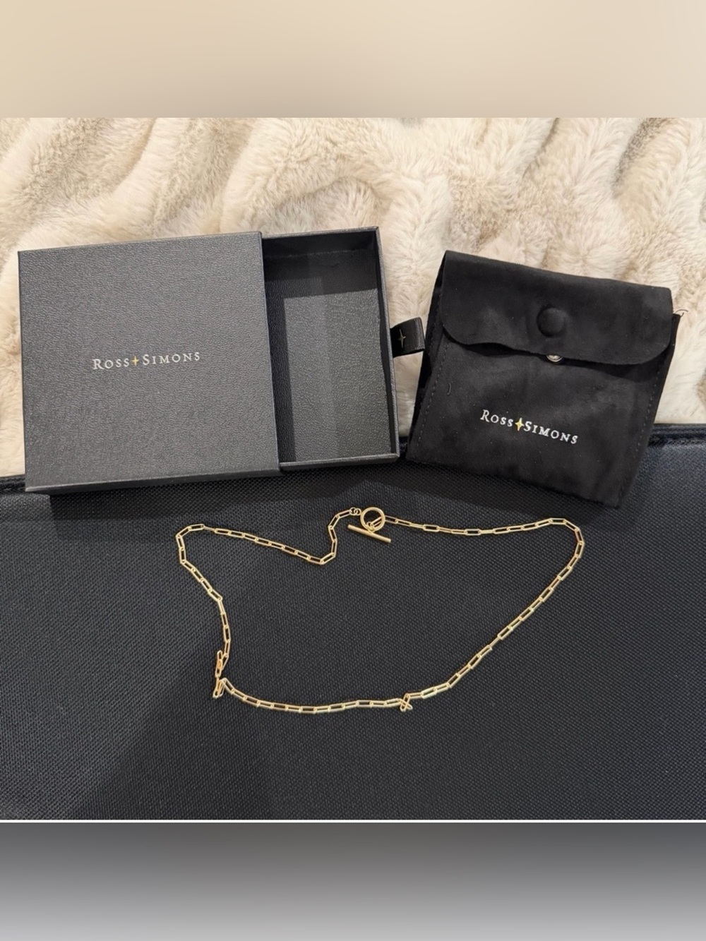 Ross-Simons 18k Gold Over Sterling Silver Paperclip toggle Necklace